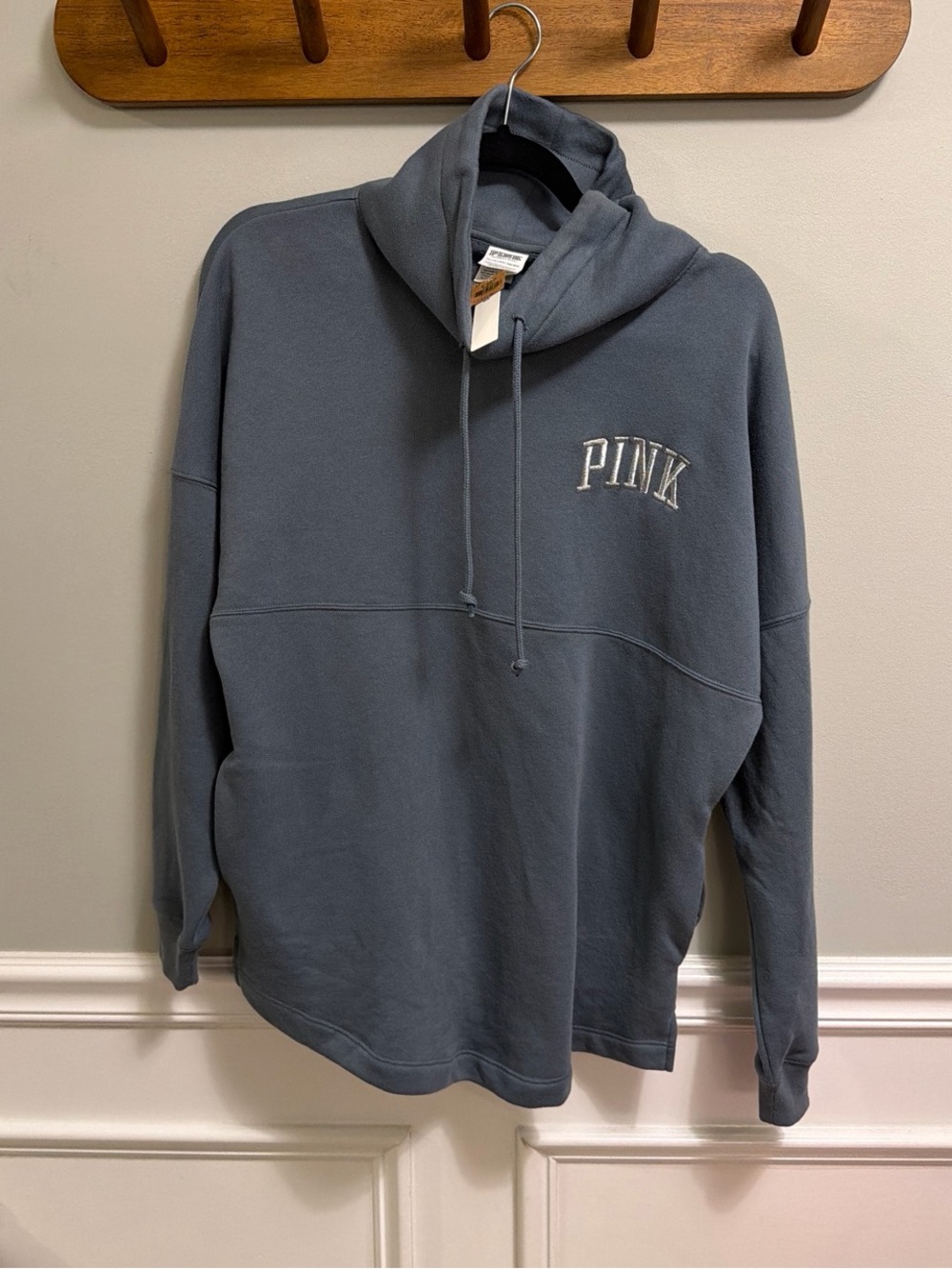 PINK Victoria's Secret Men's Pullover mock neck- Slate Blue